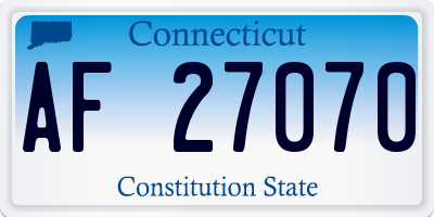 CT license plate AF27070