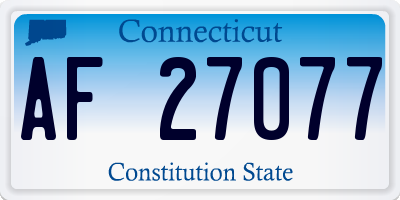 CT license plate AF27077