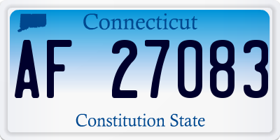 CT license plate AF27083