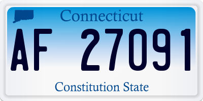 CT license plate AF27091