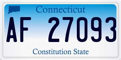 CT license plate AF27093