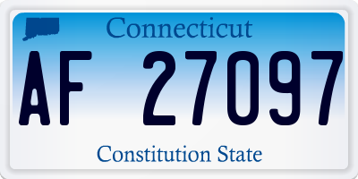 CT license plate AF27097