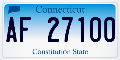 CT license plate AF27100