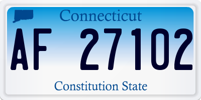 CT license plate AF27102