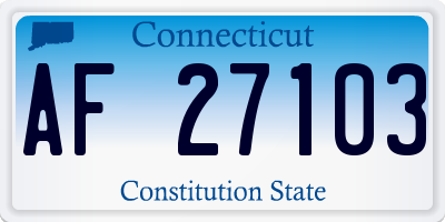 CT license plate AF27103