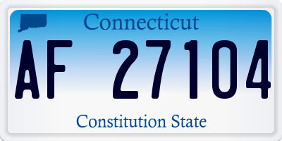 CT license plate AF27104