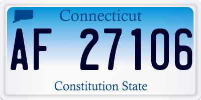 CT license plate AF27106