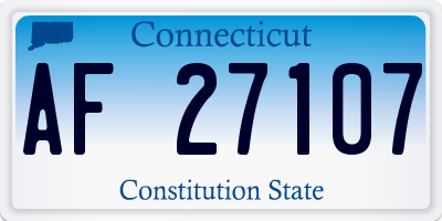 CT license plate AF27107