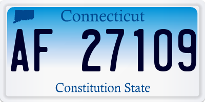 CT license plate AF27109