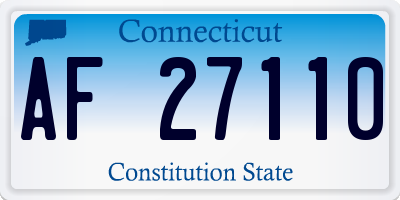 CT license plate AF27110