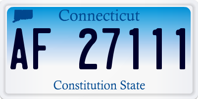 CT license plate AF27111
