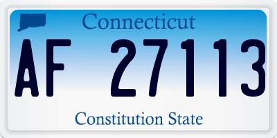 CT license plate AF27113