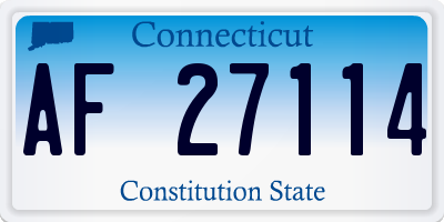 CT license plate AF27114