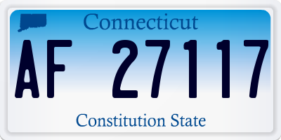 CT license plate AF27117