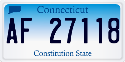 CT license plate AF27118