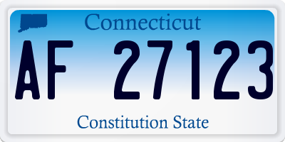 CT license plate AF27123
