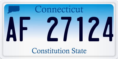 CT license plate AF27124