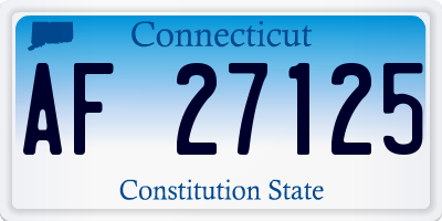CT license plate AF27125