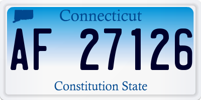 CT license plate AF27126