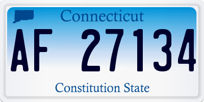 CT license plate AF27134