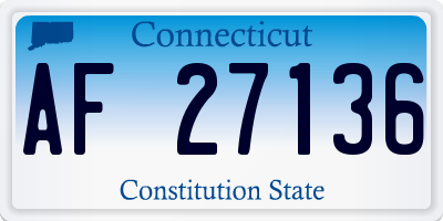 CT license plate AF27136