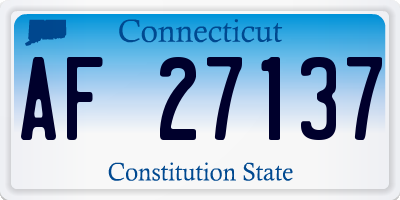 CT license plate AF27137