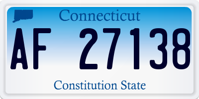 CT license plate AF27138