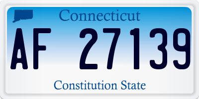 CT license plate AF27139