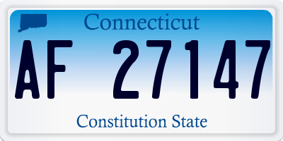 CT license plate AF27147