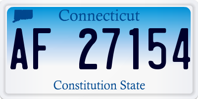 CT license plate AF27154