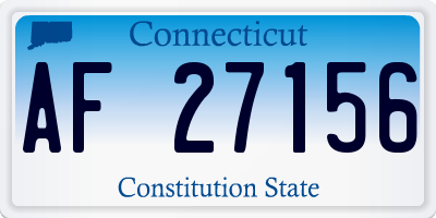 CT license plate AF27156