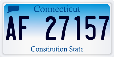 CT license plate AF27157