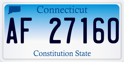 CT license plate AF27160