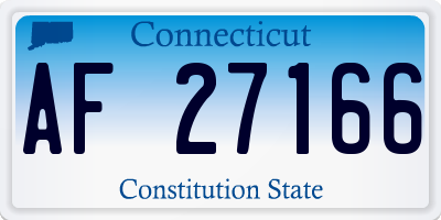 CT license plate AF27166