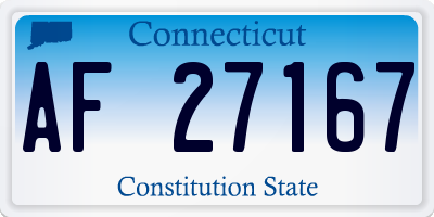 CT license plate AF27167
