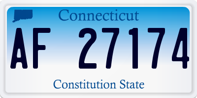 CT license plate AF27174