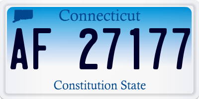 CT license plate AF27177
