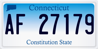 CT license plate AF27179