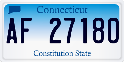 CT license plate AF27180