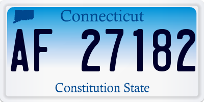 CT license plate AF27182