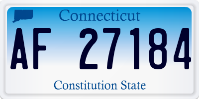 CT license plate AF27184