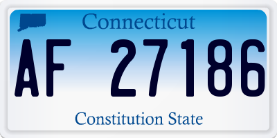 CT license plate AF27186
