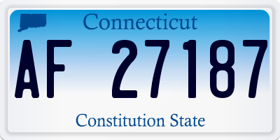 CT license plate AF27187