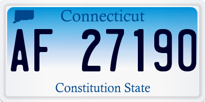 CT license plate AF27190