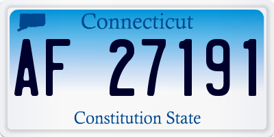 CT license plate AF27191
