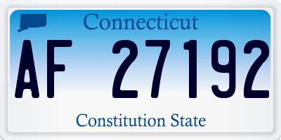 CT license plate AF27192