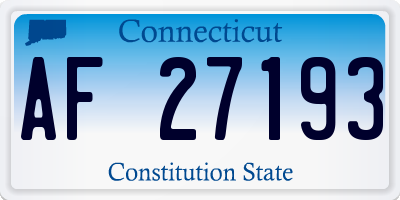 CT license plate AF27193