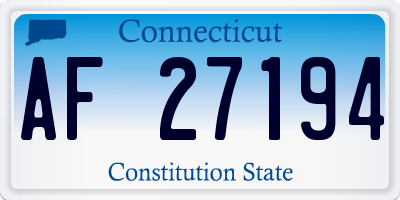 CT license plate AF27194