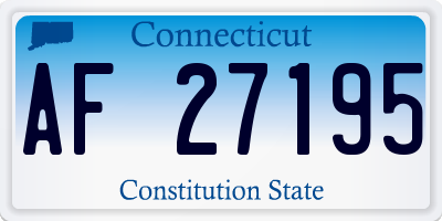CT license plate AF27195