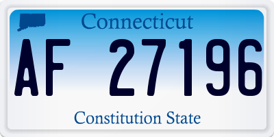 CT license plate AF27196